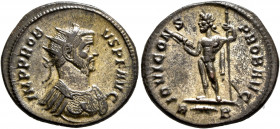 Probus, 276-282. Antoninianus (Silvered bronze, 22 mm, 4.21 g, 12 h), Rome, 281. IMP PROBVS P F AVG Radiate and cuirassed bust of Probus to right. Rev...