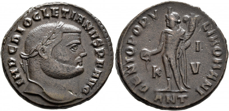 Diocletian, 284-305. Follis (Bronze, 26 mm, 9.78 g, 12 h), Antiochia, circa 300-...
