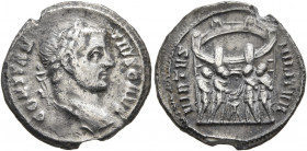 Constantius I, as Caesar, 293-305. Argenteus (Silver, 19 mm, 3.00 g, 12 h), Rome, 294. CONSTANTIVS CAES Laureate head of Constantius I to right. Rev. ...