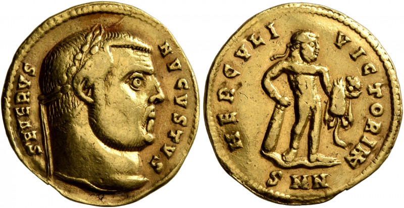Severus II, 306-307. Aureus (Gold, 20 mm, 5.24 g, 12 h), Nicomedia, 306-307. SEV...