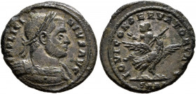 Licinius I, 308-324. Follis (Bronze, 19 mm, 2.75 g, 12 h), Arelate, 319. IMP LICINIVS AVG Laureate and cuirassed bust of Licinius I to right. Rev. IOV...