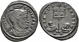 Licinius I, 308-324. Follis (Bronze, 21 mm, 2.85 g, 7 h), Ticinum, 319-320. IMP LICINIVS AVG Cuirassed bust of Licinius I to right, wearing crested At...