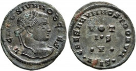 Licinius II, Caesar, 317-324. Follis (Bronze, 20 mm, 2.85 g, 6 h), Siscia, 320. LICINIVS IVN NOB CAES Laureate head of Licinius II to right. Rev. CAES...