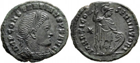 Constantine I, 307/310-337. Follis (Bronze, 19.5 mm, 2.86 g, 6 h), Ticinum, 313. IMP CONSTANTINVS P F AVG Laureate and cuirassed bust of Constantine I...