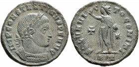 Constantine I, 307/310-337. Follis (Bronze, 20 mm, 3.43 g, 6 h), Ticinum, 316. IMP CONSTANTINVS P F AVG Laureate and cuirassed bust of Constantine I t...
