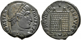 Constantine I, 307/310-337. Follis (Bronze, 19 mm, 3.38 g, 1 h), Arelate, 325-326. CONSTANTINVS AVG Laureate head of Constantine I to right. Rev. PROV...