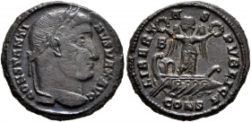 Constantine I, 307/310-337. Follis (Bronze, 19.5 mm, 3.00 g, 12 h), Constantinopolis, 327-328. CONSTANTI-NVS MAX AVG Rosette-diademed head of Constant...
