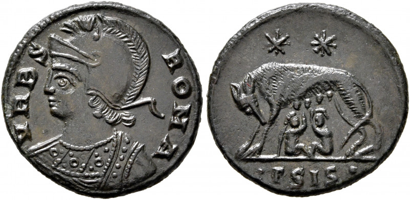 Commemorative Series, 330-354. Follis (Bronze, 18 mm, 2.33 g, 12 h), Siscia, 334...