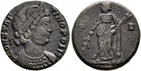 Commemorative Series, 330-354. Follis (Bronze, 14 mm, 1.40 g, 6 h), Rome, struck under Constantius II, circa 348. CONSTANTINOPOLIS Diademed and draped...