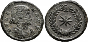 Helena, Augusta, 324-328/30. Follis (Bronze, 19 mm, 3.20 g, 11 h), Thessalonica, 318-319. HELENA N F Draped bust of Helena to right. Rev. Eight-pointe...