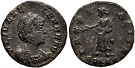Helena, Augusta, 324-328/30. Follis (Bronze, 15.5 mm, 1.48 g, 11 h), Constantinopolis, 330. FL IVL HELENAE AVG Diademed and draped bust of Helena to r...