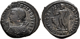 Crispus, Caesar, 316-326. Follis (Bronze, 20 mm, 3.23 g, 11 h), Antiochia, 317-320. D N FL IVL CRISPVS NOB CAES Laureate bust of Crispus to left, wear...