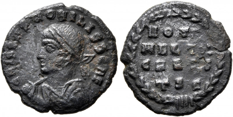 Crispus, Caesar, 316-326. Follis (Bronze, 18 mm, 2.55 g, 3 h), Thessalonica, 318...