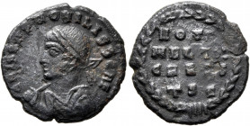 Crispus, Caesar, 316-326. Follis (Bronze, 18 mm, 2.55 g, 3 h), Thessalonica, 318-319. CRISPVS NOBILISS CAES Laureate, draped and cuirassed bust of Cri...