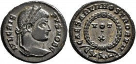 Crispus, Caesar, 316-326. Follis (Silvered bronze, 19 mm, 2.83 g, 12 h), Siscia, 321-324. IVL CRISPVS NOB C Laureate head of Crispus to right. Rev. CA...