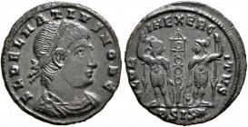 Delmatius, Caesar, 335-337. Follis (Bronze, 17 mm, 1.61 g, 12 h), Siscia, 337. FL DELMATIVS NOB C Laureate, draped and cuirassed bust of Delmatius to ...