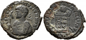 Constantine II, as Caesar, 316-337. Follis (Bronze, 20 mm, 2.68 g, 6 h), Treveri, 323. CONSTANTINVS IVN NOB C Laureate bust of Constantine II to left,...