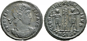 Constans, 337-350. Follis (Bronze, 17 mm, 1.54 g, 6 h), Siscia, 337-340. CONSTANS P F AVG Rosette-diademed, draped and cuirassed bust of Constans to r...