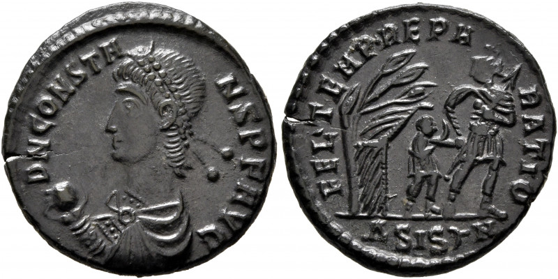 Constans, 337-350. Follis (Bronze, 21 mm, 4.00 g, 6 h), Siscia, 348-350. D N CON...