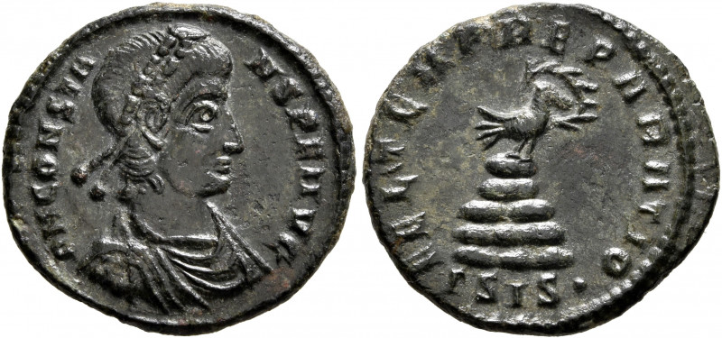 Constans, 337-350. Follis (Bronze, 20 mm, 2.65 g, 1 h), Siscia, 348-350. D N CON...