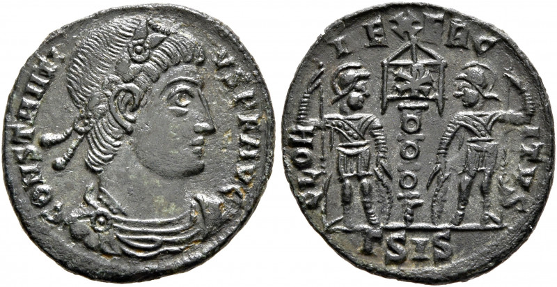 Constantius II, 337-361. Follis (Bronze, 17 mm, 1.53 g, 12 h), Siscia, 337-340. ...