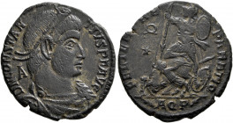 Constantius II, 337-361. Follis (Bronze, 24.5 mm, 5.83 g, 12 h), Aquileia, 350-352. D N CONSTANTIVS P F AVG Pearl-diademed, draped and cuirassed bust ...