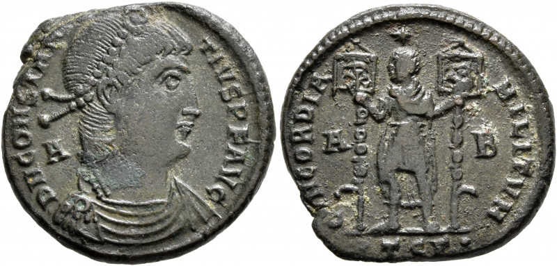 Constantius II, 337-361. Follis (Bronze, 23 mm, 6.00 g, 6 h), Thessalonica, 350....