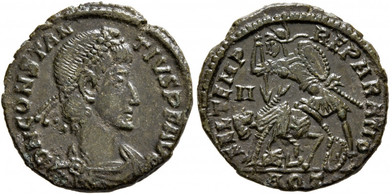 Constantius II, 337-361. Follis (Bronze, 18 mm, 2.22 g, 12 h), Aquileia, 352-355...