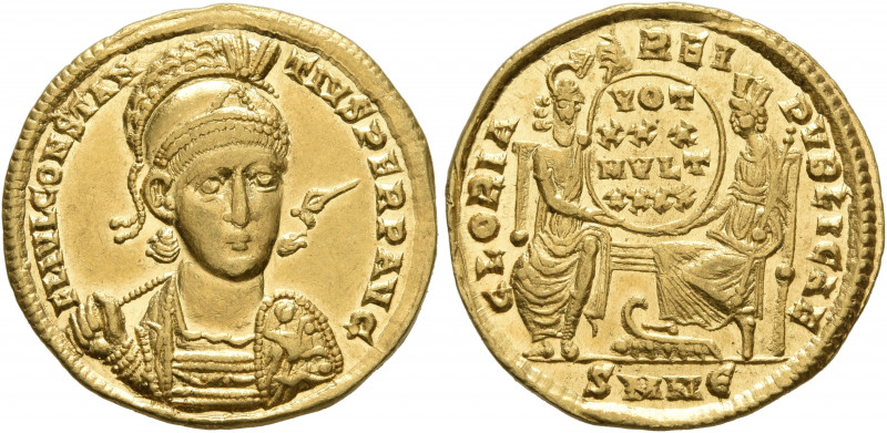 Constantius II, 337-361. Solidus (Gold, 21 mm, 4.44 g, 12 h), Nicomedia, 355-360...