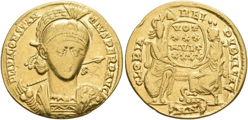 Constantius II, 337-361. Solidus (Gold, 20 mm, 3.81 g, 12 h), Nicomedia, 355-360...