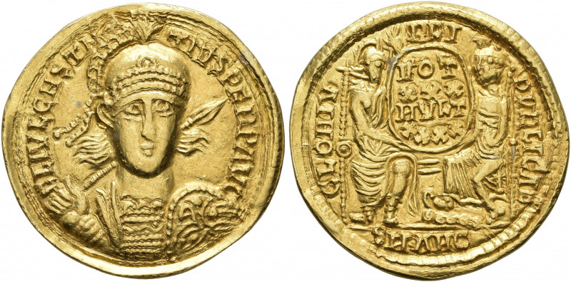 Constantius II, 337-361. Solidus (Gold, 21 mm, 3.60 g, 5 h), a contemporary imit...