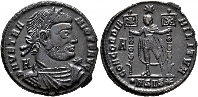 Vetranio, 350. Follis (Bronze, 23 mm, 4.93 g, 6 h), Siscia. D N VETRANIO P F AVG...
