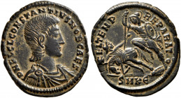 Constantius Gallus, Caesar, 351-354. Follis (Bronze, 19 mm, 2.17 g, 1 h), Antiochia, 351-354. D N FL CL CONSTANTIVS NOB CAES Bare-headed, draped and c...