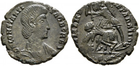 Constantius Gallus, Caesar, 351-354. Follis (Bronze, 17.5 mm, 2.27 g, 11 h), Rome, 352-354. D N CONSTANTIVS NOB CAES Bare-headed and draped bust of Co...
