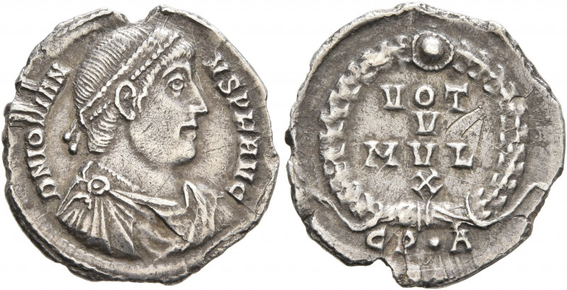 Jovian, 363-364. Siliqua (Silver, 19 mm, 1.88 g, 5 h), Constantinopolis. D N IOV...