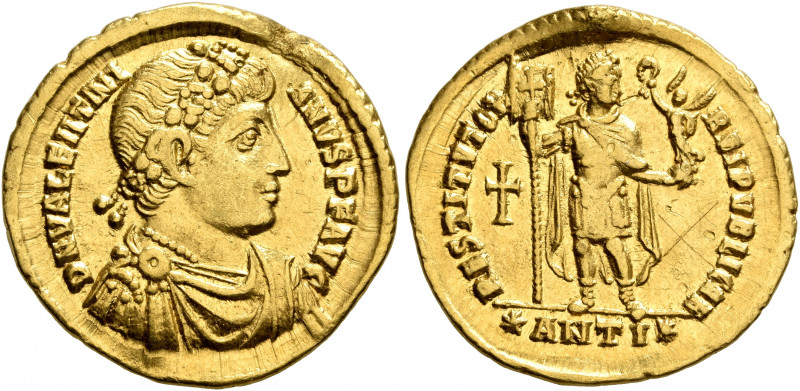 Valentinian I, 364-375. Solidus (Gold, 21 mm, 4.42 g, 11 h), Antiochia, 364. D N...