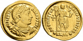 Valentinian I, 364-375. Solidus (Gold, 21 mm, 4.45 g, 6 h), Antiochia, 364. D N VALENTINIANVS P F AVG Rosette-diademed, draped and cuirassed bust of V...