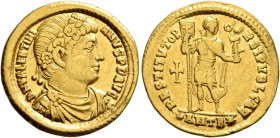 Valentinian I, 364-375. Solidus (Gold, 21 mm, 4.34 g, 5 h), Antiochia, 364. D N VALENTINIANVS P F AVG Rosette-diademed, draped and cuirassed bust of V...