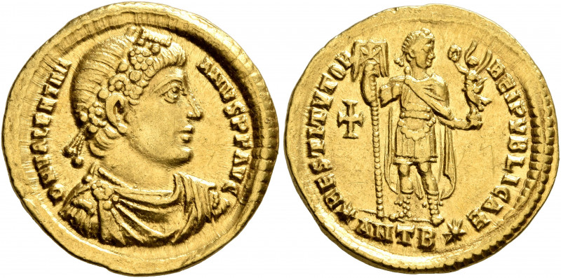 Valentinian I, 364-375. Solidus (Gold, 21.5 mm, 4.48 g, 5 h), Antiochia, 364. D ...