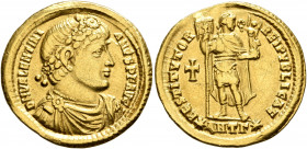 Valentinian I, 364-375. Solidus (Gold, 21 mm, 4.39 g, 5 h), Antiochia, 364. D N VALENTINIANVS P F AVG Rosette-diademed, draped and cuirassed bust of V...
