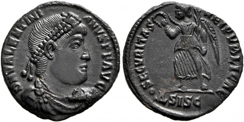 Valentinian I, 364-375. Follis (Bronze, 18 mm, 2.67 g, 6 h), Siscia, 364-367. D ...