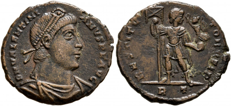 Valentinian I, 364-375. Follis (Bronze, 18.5 mm, 2.23 g, 6 h), Rome, 364-367. D ...