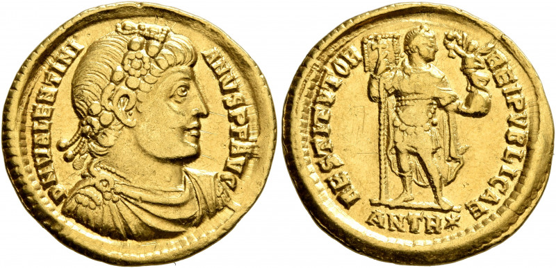 Valentinian I, 364-375. Solidus (Gold, 21.5 mm, 4.42 g, 5 h), Antiochia, 365. D ...