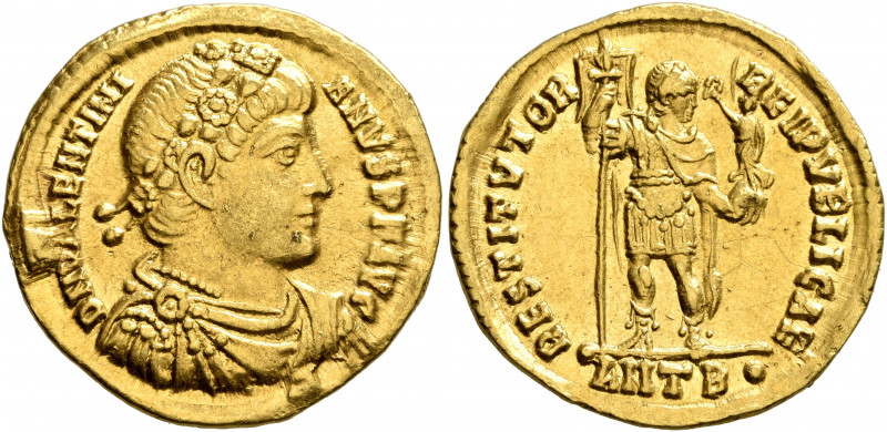 Valentinian I, 364-375. Solidus (Gold, 21 mm, 4.45 g, 5 h), Antiochia, end of 36...