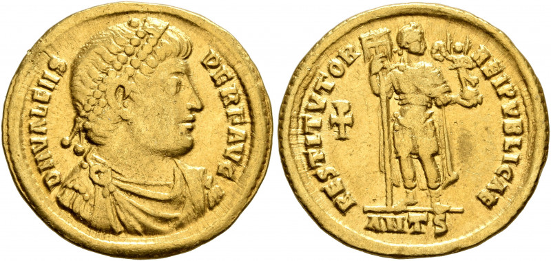 Valens, 364-378. Solidus (Gold, 21 mm, 4.38 g, 5 h), Antiochia, 364. D N VALENS ...