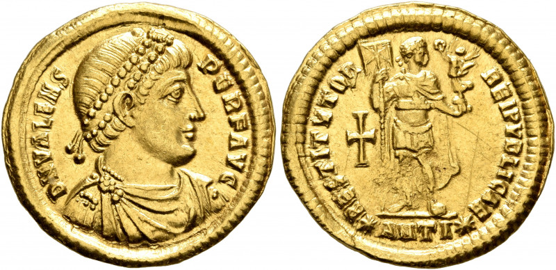Valens, 364-378. Solidus (Gold, 22 mm, 4.44 g, 5 h), Antiochia, 364. D N VALENS ...