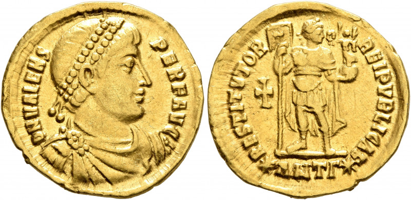 Valens, 364-378. Solidus (Gold, 21 mm, 4.44 g, 11 h), Antiochia, 364. D N VALENS...