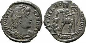 Valens, 364-378. Follis (Bronze, 18 mm, 2.00 g, 6 h), Aquileia, 364-367. D N VALENS P F AVG Rosette-diademed, draped and cuirassed bust of Valens to r...