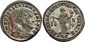 Diocletian, 284-305. Follis (Silvered bronze, 27 mm, 9.33 g, 6 h), Aquileia, 301. IMP DIOCLETIANVS P F AVG Laureate head of Diocletian to right. Rev. ...