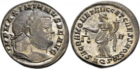 Maximianus, first reign, 286-305. Follis (Silvered bronze, 27 mm, 8.56 g, 6 h), Aquileia, 301. IMP MAXIMIANVS P F AVG Laureate head of Maximianus to r...